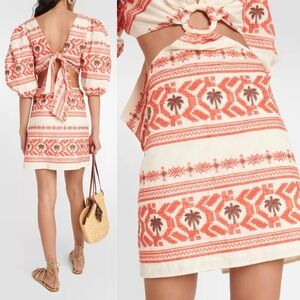 JOHANNA ORTIZ VALLE SAGRADO COTTON VOILE MINI DRESS cut out mini 6 palm